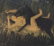 Henri Rousseau Beauty and the Beast oil painting on canvas